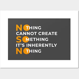 Nothing Cannot Create Something | Striking Typographical Art in Orange & White Text Posters and Art